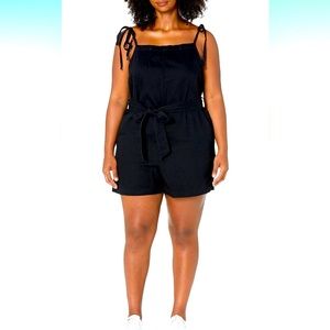 NWT City Chic Shoulder Tie One Piece Pull On Romper with Pockets